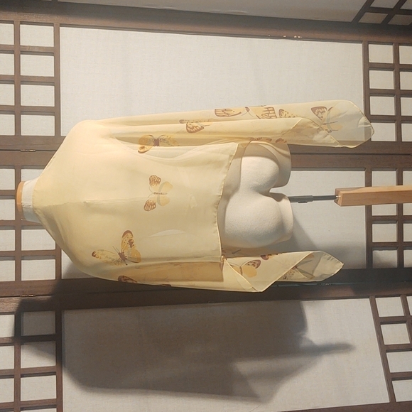 Yellow Butterfly Print Scarf - Picture 1 of 5